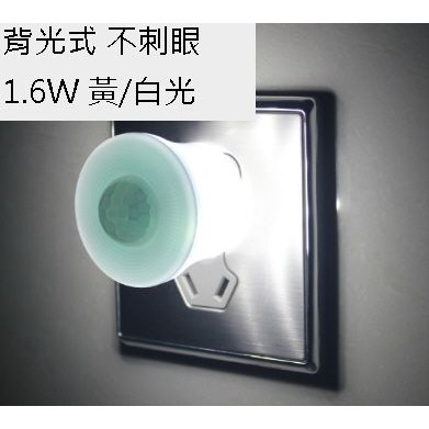 LED紅外線人體感應燈泡燈具1.6W 110v插電LED小夜燈樓道燈地腳燈衛生間牆壁燈置物間衣櫃樓梯照明燈-細節圖7