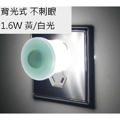 LED紅外線人體感應燈泡燈具1.6W 110v插電LED小夜燈樓道燈地腳燈衛生間牆壁燈置物間衣櫃樓梯照明燈-規格圖7