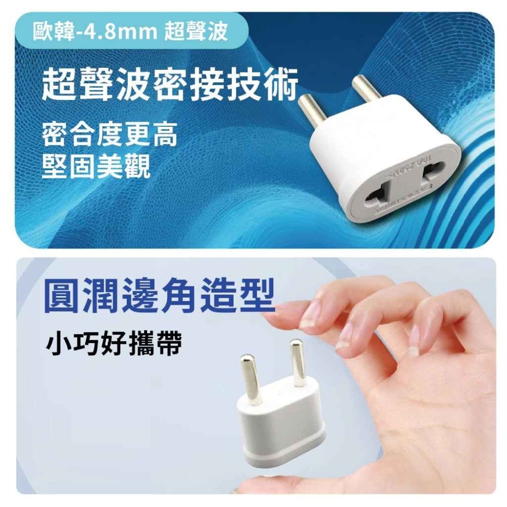 韓國、歐洲 轉接頭 大圓4.8mm轉換插頭 無變壓-細節圖7