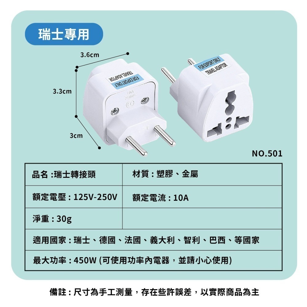 歐規轉換插頭 小圓棒4.0mm轉接頭 扁腳轉圓腳 501 *產品無電壓轉換功能*-細節圖8