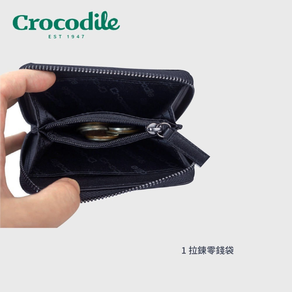 【Crocodile鱷魚】Wien系列 輕巧零錢包 義大利牛皮 藍色 0103-10405-09 彩色世界-細節圖4