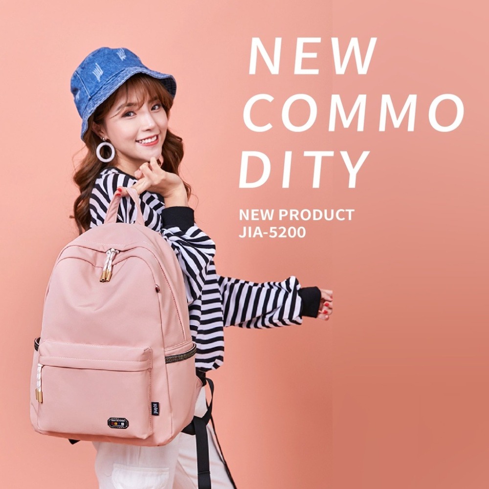 JIAYBL 後背包 簡約素色14吋筆電包 黑色 藕粉色 JIA-5200 彩色世界-細節圖3