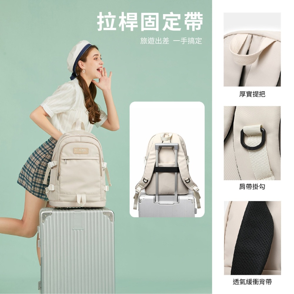 《399元起》JIAYBL 後背包 素色15.6吋筆電包 三色可選 JIA-5622 彩色世界-細節圖4