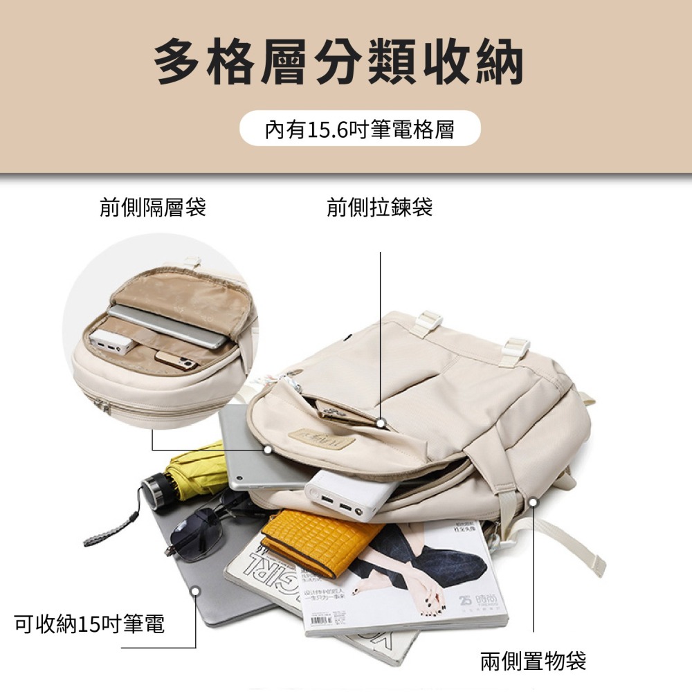 《399元起》JIAYBL 後背包 素色15.6吋筆電包 三色可選 JIA-5622 彩色世界-細節圖7