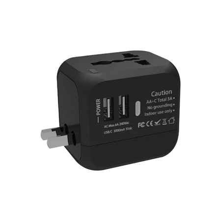 世界萬用轉接插頭 雙USB孔 Typec *無電壓轉換功能* 512-規格圖10
