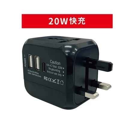 世界萬用轉接插頭 雙USB孔 Typec *無電壓轉換功能* 512-規格圖10