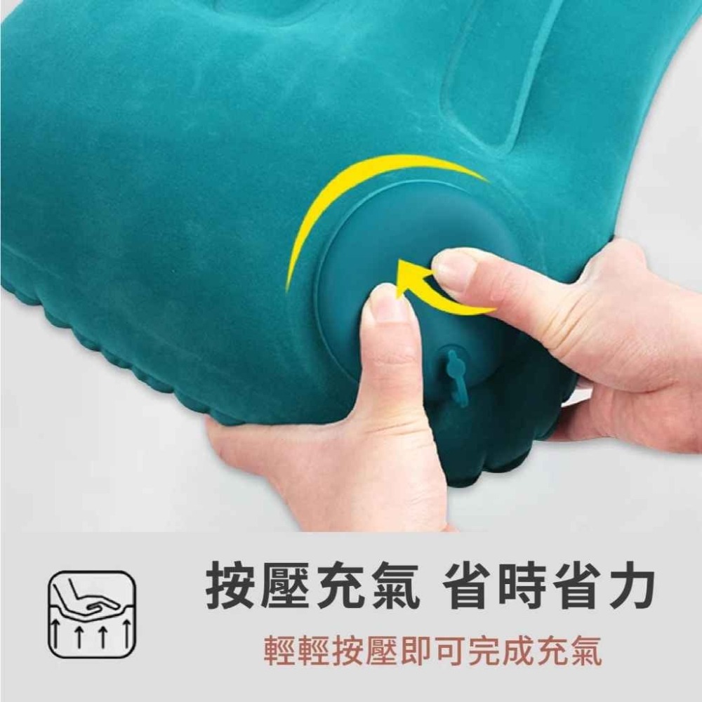 🔥台灣現貨🔥 按壓充氣腰枕 午休枕 頭枕 旅行枕 免吹氣-細節圖4
