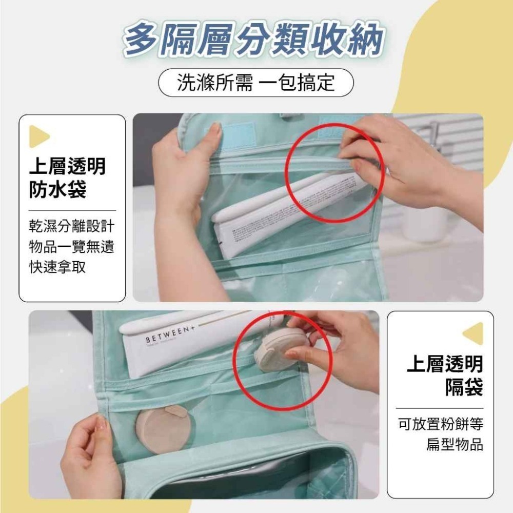 『加厚布料大容量』 掛勾多功能盥洗包 防潑水耐刮材質 622-細節圖5