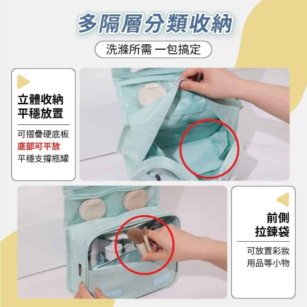 『加厚布料大容量』 掛勾多功能盥洗包 防潑水耐刮材質 622-細節圖6