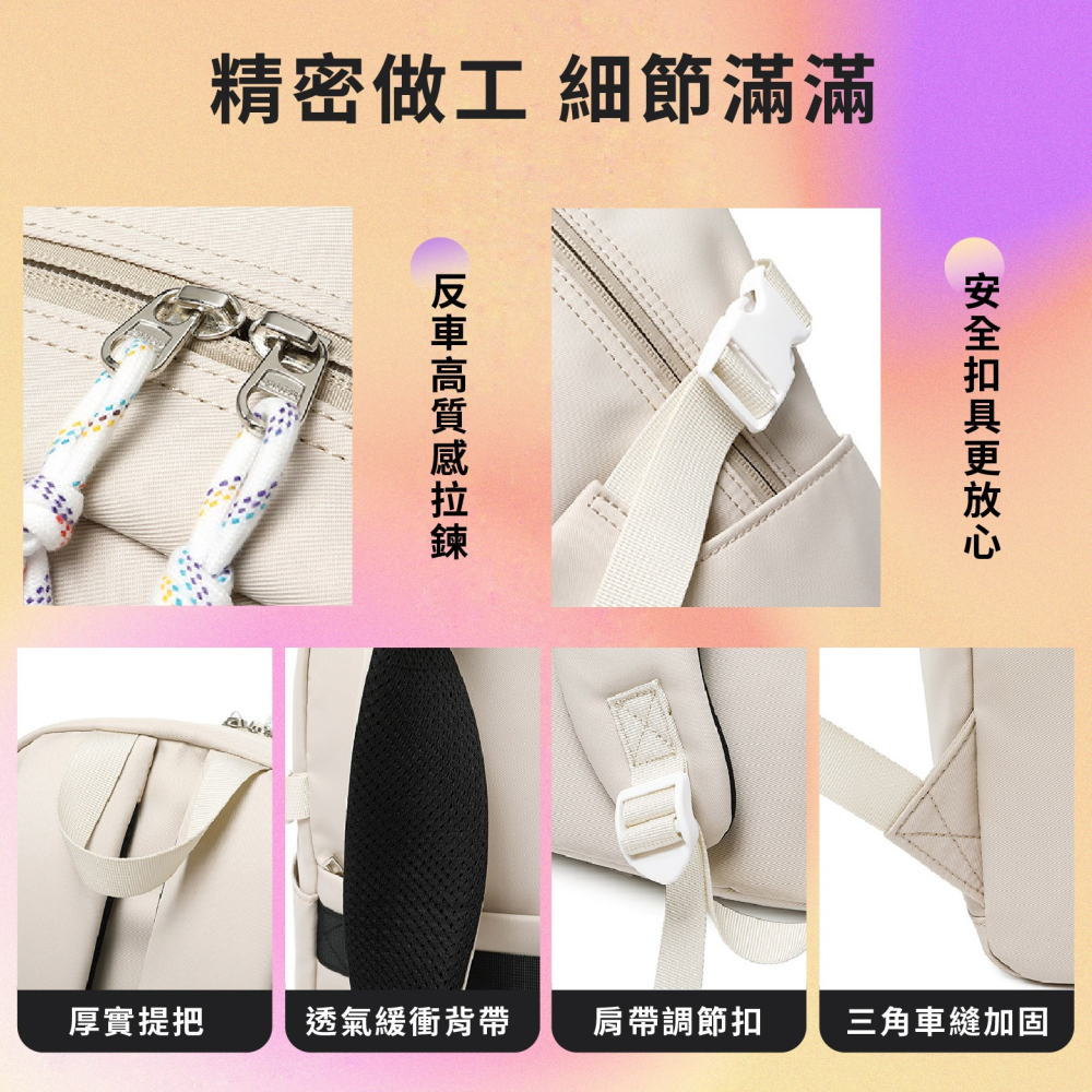 JIAYBL 後背包 素色15.6吋筆電包 紫色 JIA-5626-PU 彩色世界-細節圖4