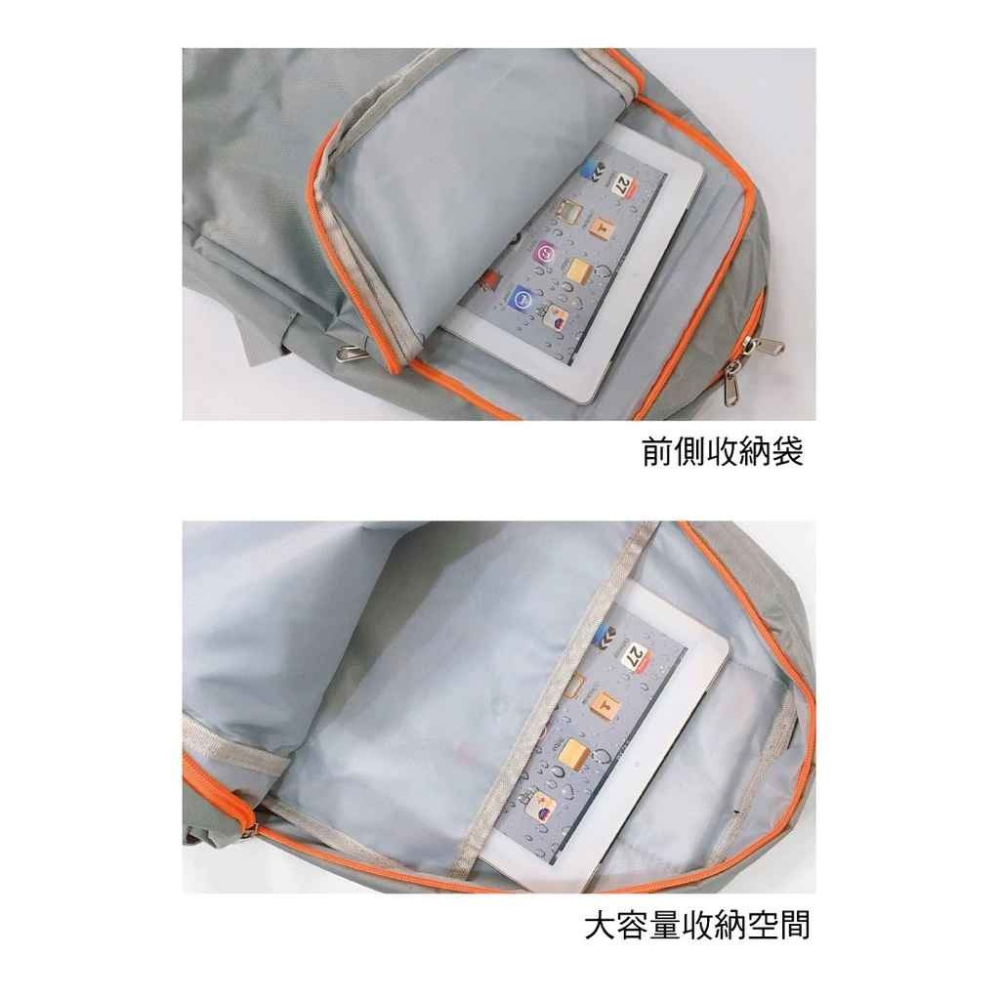 A-PLUS後背包 素色筆電包 防潑水材質 灰色 201 彩色世界-細節圖7