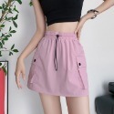 美式工裝粉色短裙夏薄款2023新款高腰顯瘦-規格圖6