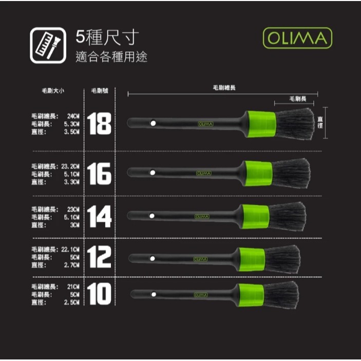【亮駒汽美用品】OLIMA 全新技術不掉毛多功能細節刷-細節圖3