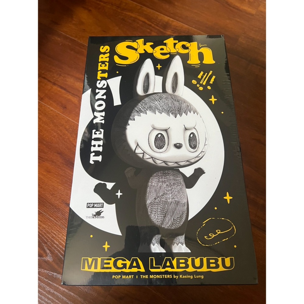 現貨POPMART 泡泡瑪特 MEGA LABUBU 400% 35公分 素描 拉布布-細節圖3