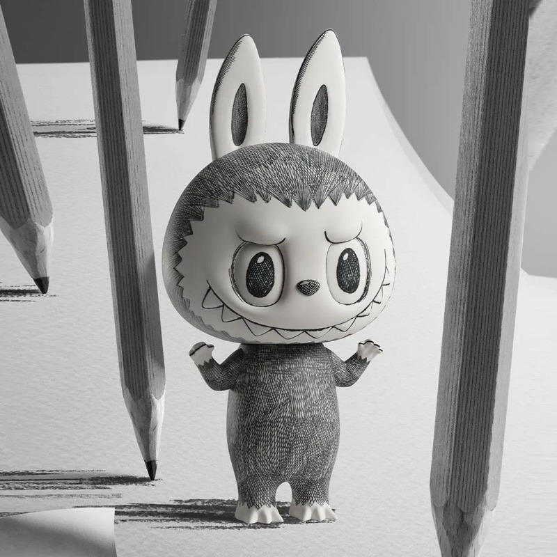 現貨POPMART 泡泡瑪特 MEGA LABUBU 400% 35公分 素描 拉布布-細節圖6