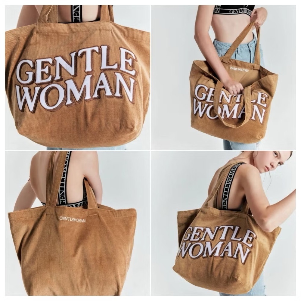﹝Gentlewoman×泰搶手﹞ 🇹🇭 燈芯絨 撞色托特包 媽媽包(材質較軟)-細節圖5