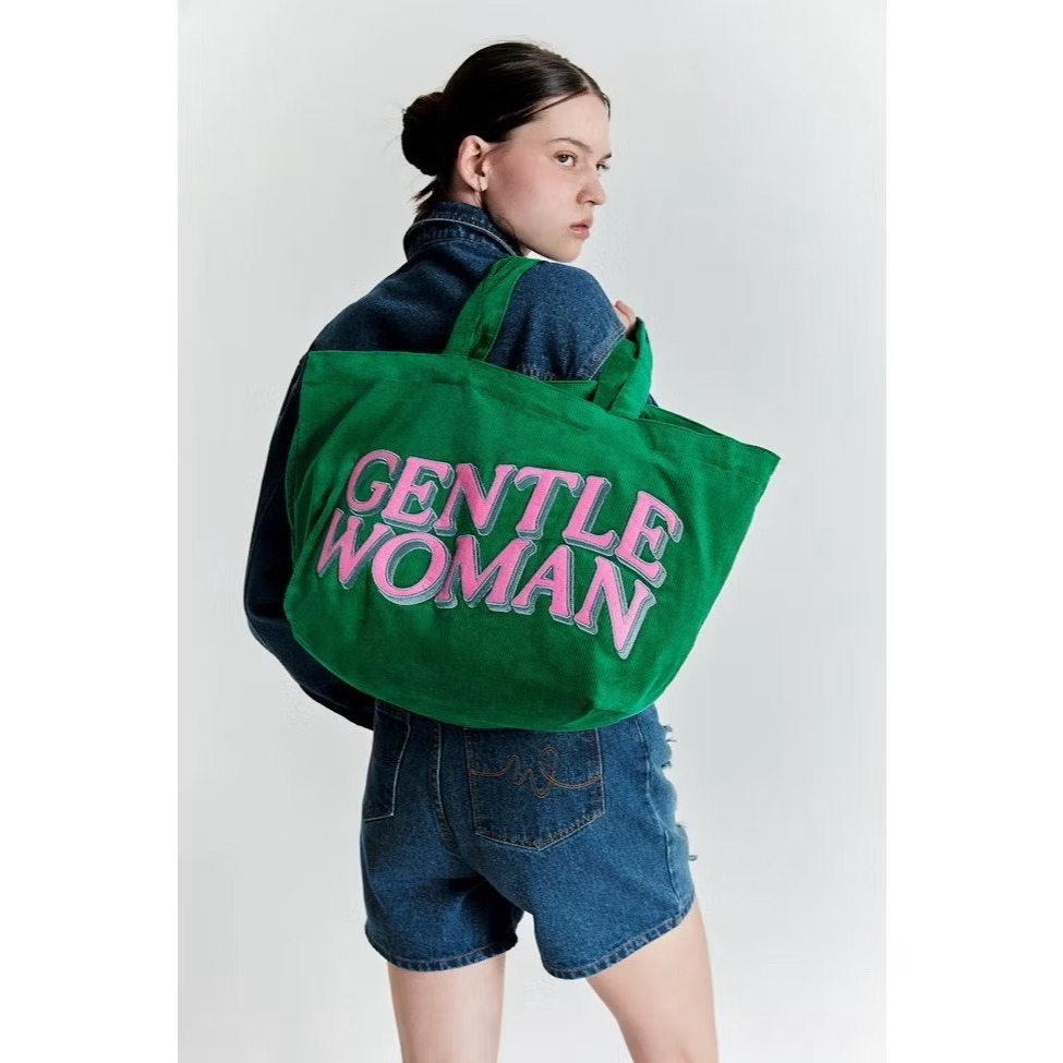 ﹝Gentlewoman×泰搶手﹞ 🇹🇭 燈芯絨 撞色托特包 媽媽包(材質較軟)-細節圖11