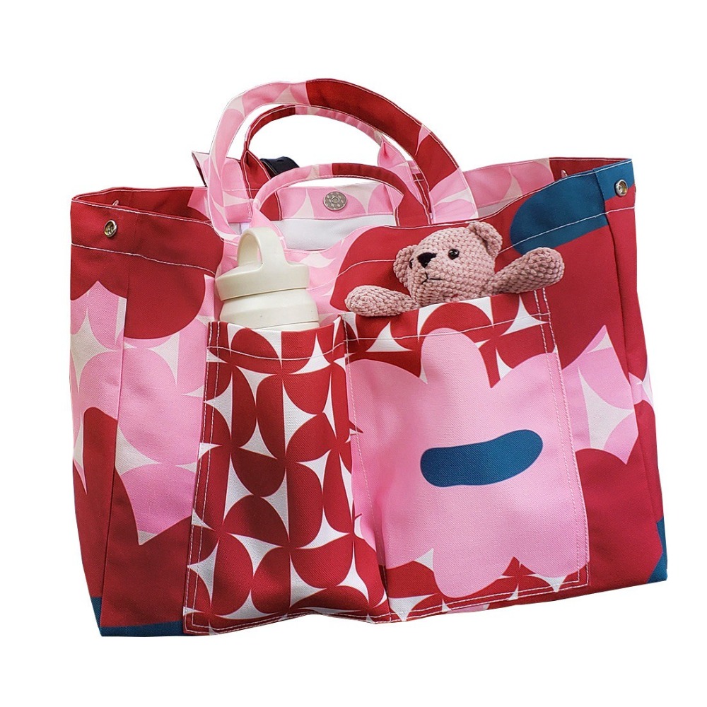 【ZAPPGIRL ×泰搶手】🇹🇭 泰國直送｜ZAPPGIRL 帆布包 雙口袋設計 可放水壺飲料杯 媽媽包 手提肩-規格圖11