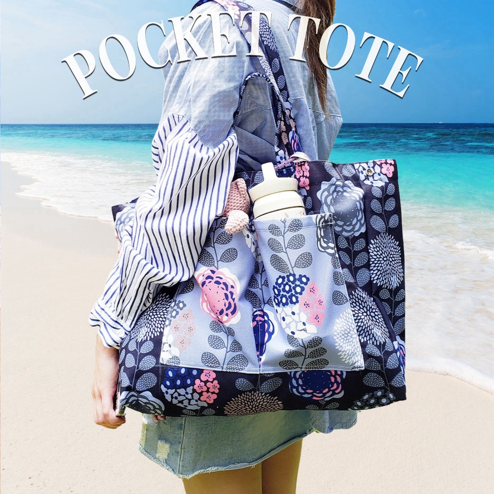 【ZAPPGIRL ×泰搶手】🇹🇭 泰國直送｜ZAPPGIRL 帆布包 雙口袋設計 可放水壺飲料杯 媽媽包 手提肩-規格圖11