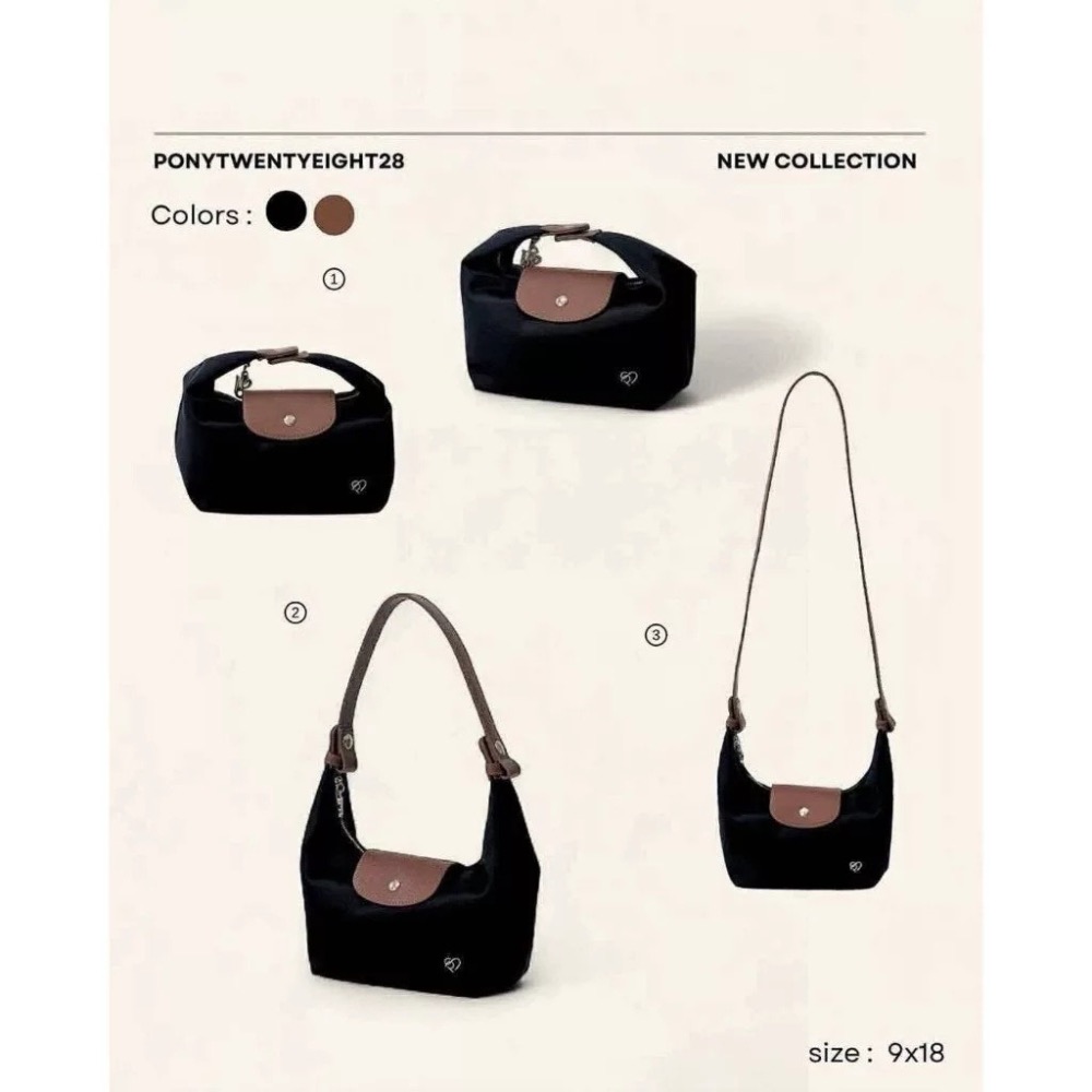 ﹝PONYPONY包×泰搶手﹞現貨 泰國PONYPONY MoYa掀蓋腋下包 大尼龍包 三用包 可手提可側背 可拆背帶-細節圖7