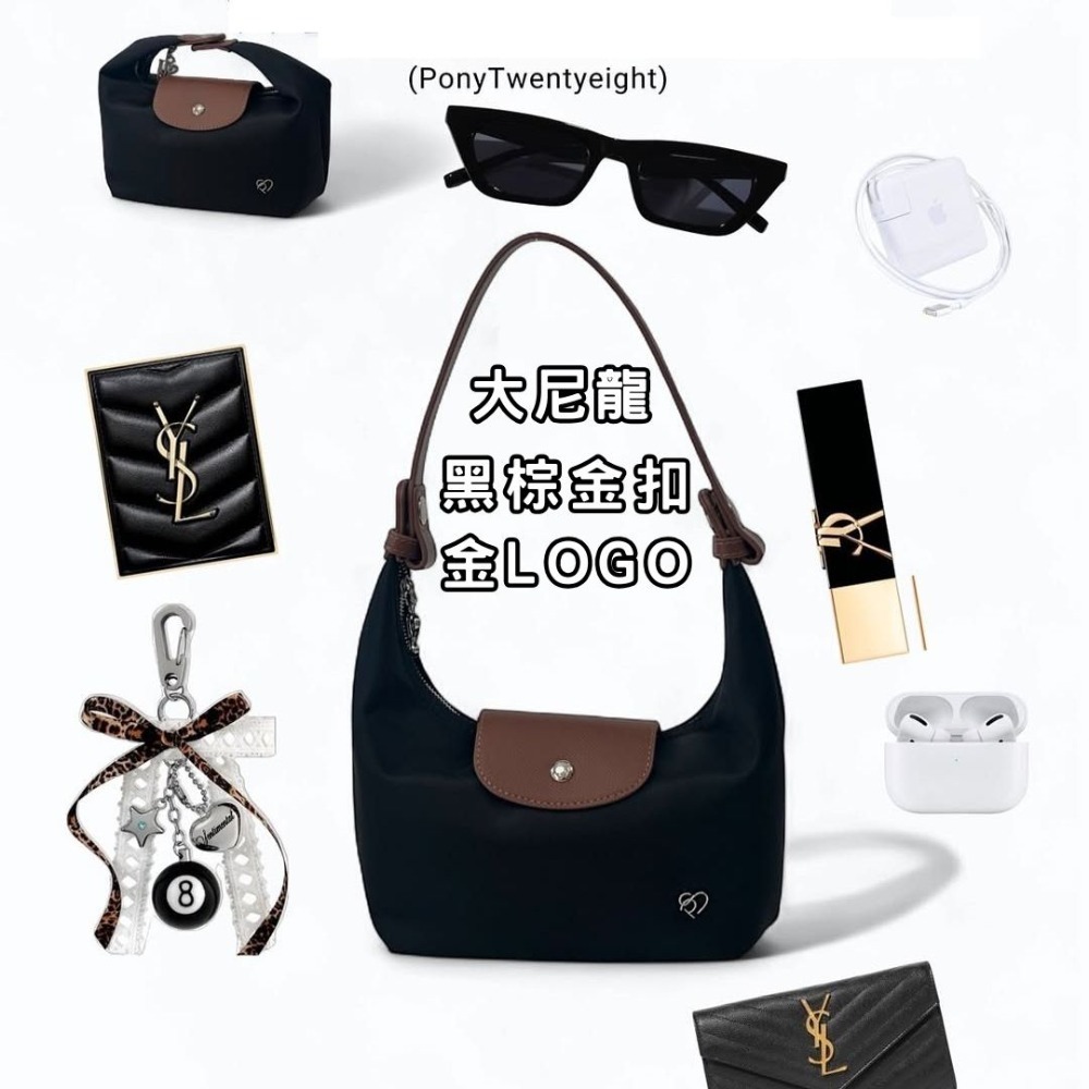 1. 黑棕｜金扣金Logo