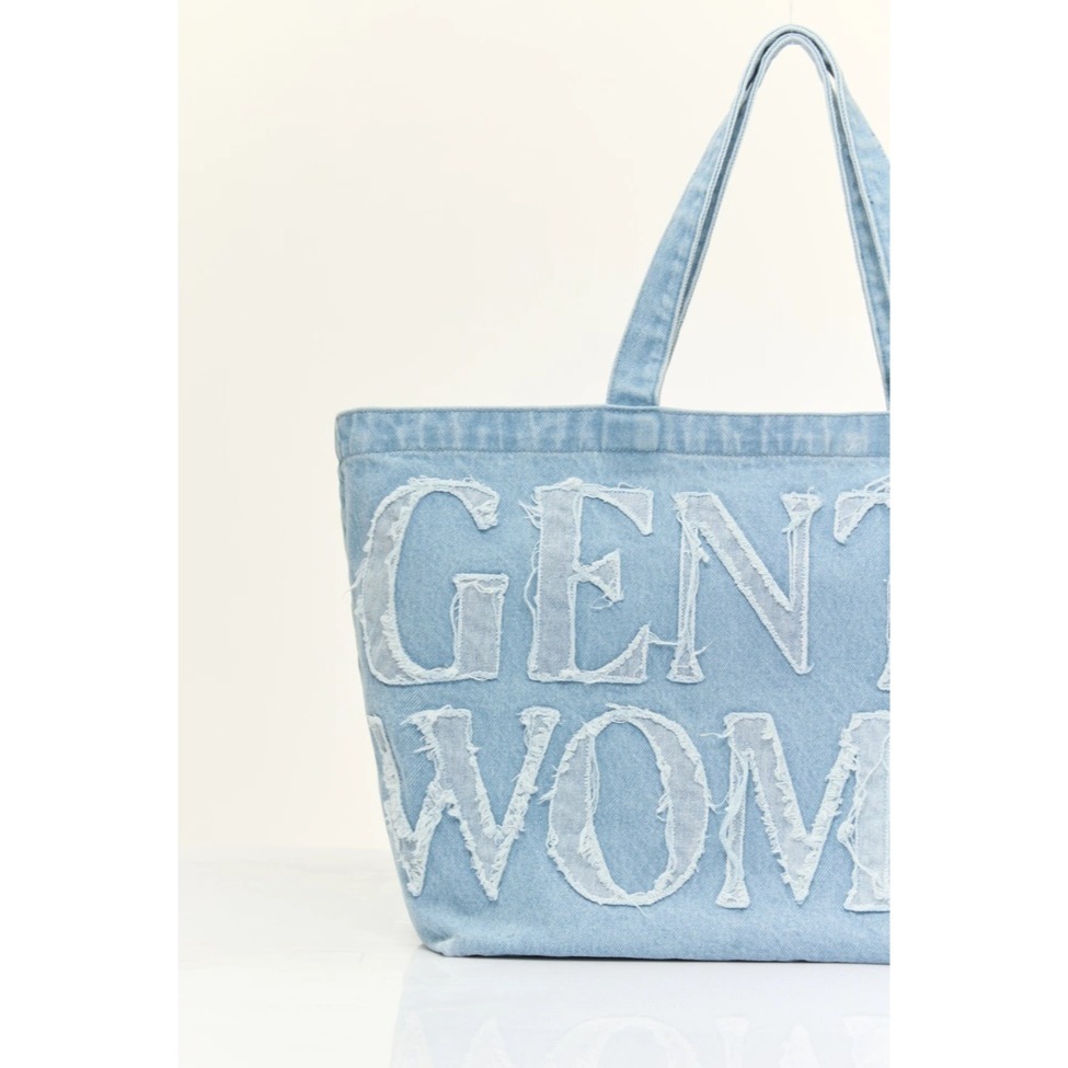 全系列 GW代購 Gentlewoman帆布包 泡芙包 水餃包 生日禮物 牛仔包 丹寧包 淺藍色-細節圖3