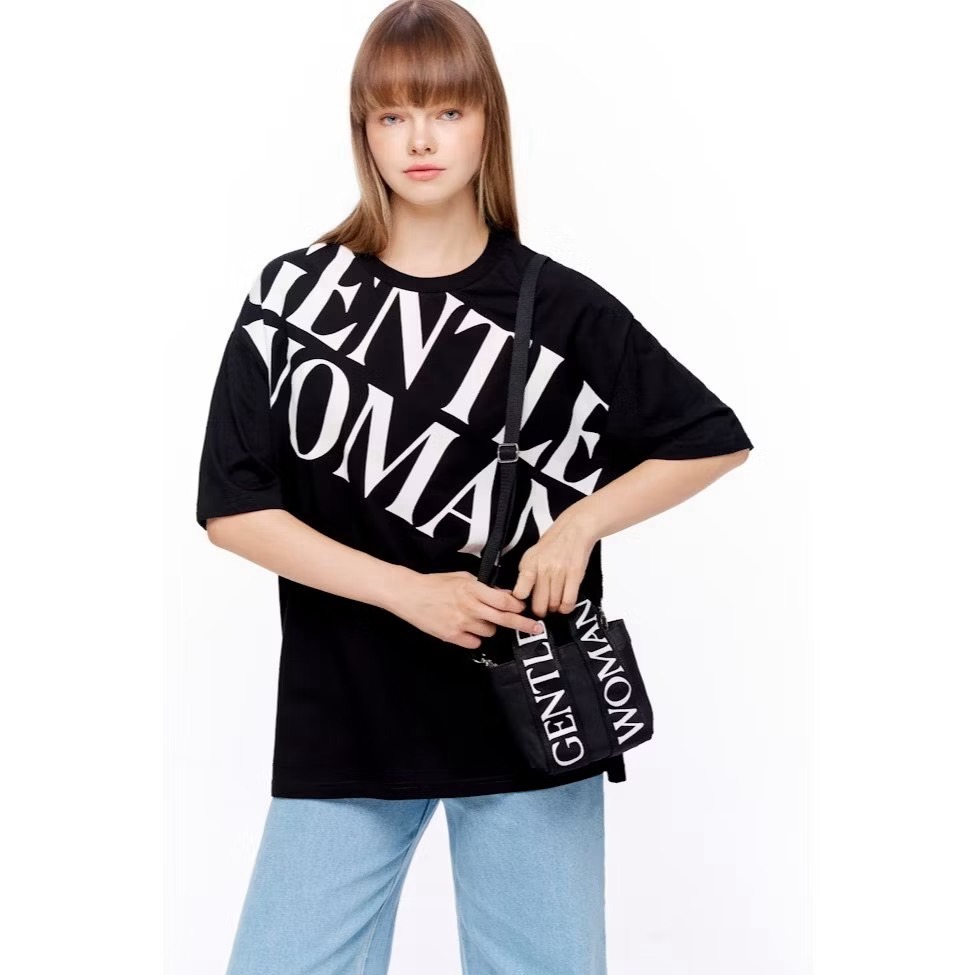迷你方型托特包 Gentlewoman代購 兩用包小托特包 附背帶可斜背 經典黑色 大字母GW 小包 泰國空運-細節圖2