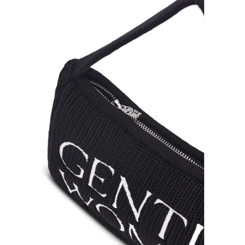 GENTLEWOMAN 針織刺繡字母腋下包 黑色 米白色 肩背包 小方包 交換禮物 GW泰國包包 流行包 針織包-細節圖7