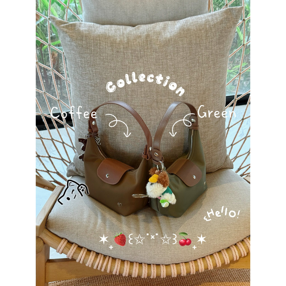 泰國PONY包包 熱銷款 PONY Mo-ya腋下包S款手提 斜背 肩背 小尼龍 Moya掀蓋腋下包-細節圖3