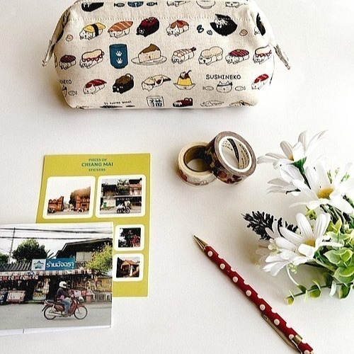 貓壽司收納包/快速出貨/筆袋/化妝包/收納包/日本進口布-細節圖4