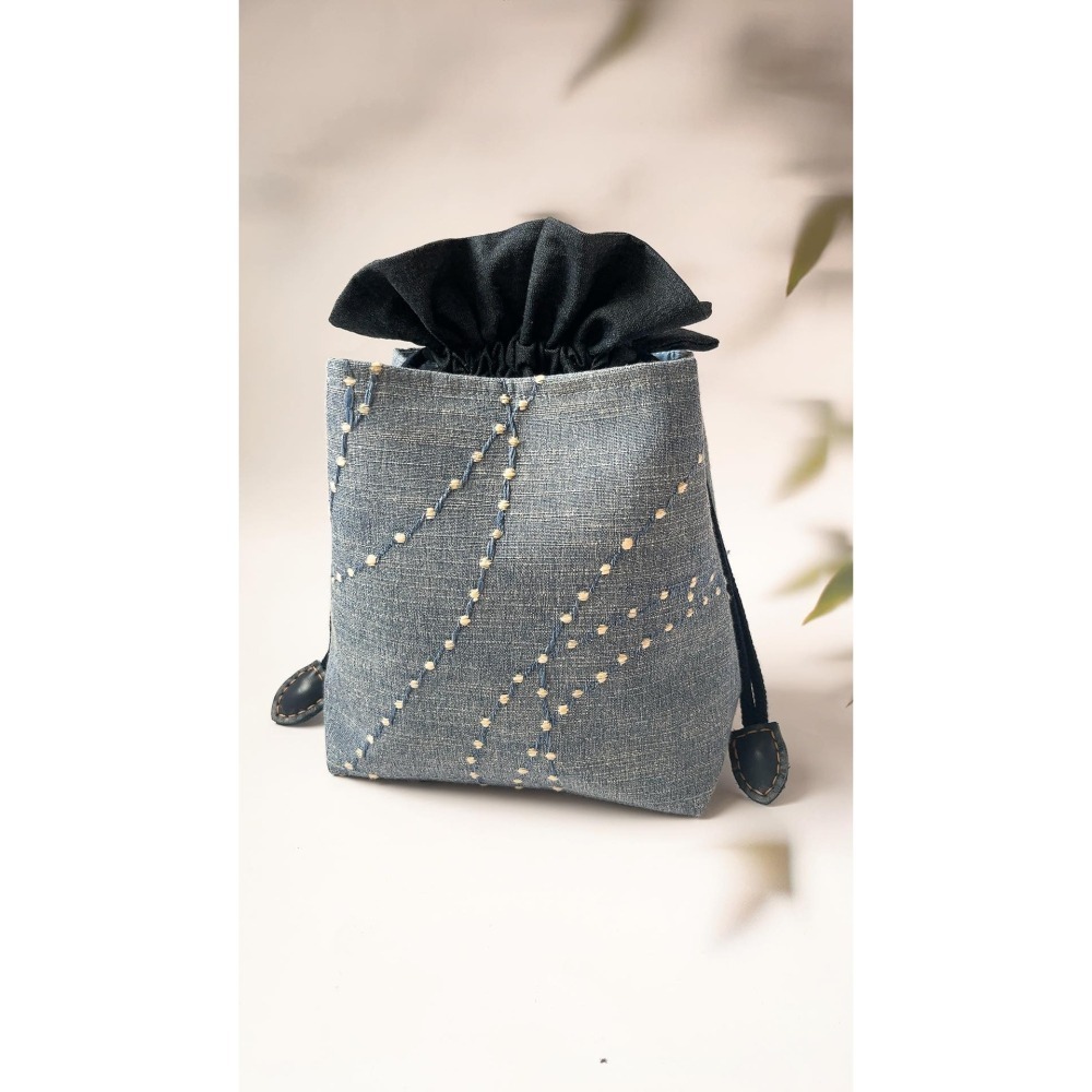 網紅三層束口包/歐洲進口刺繡布-細節圖6