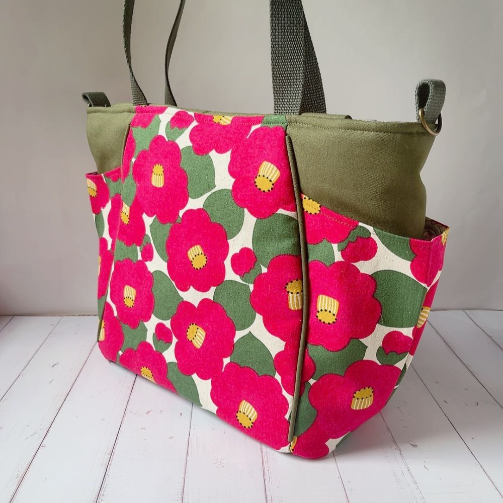 多格層媽媽包/現貨/附背帶/底板/椿花-細節圖6