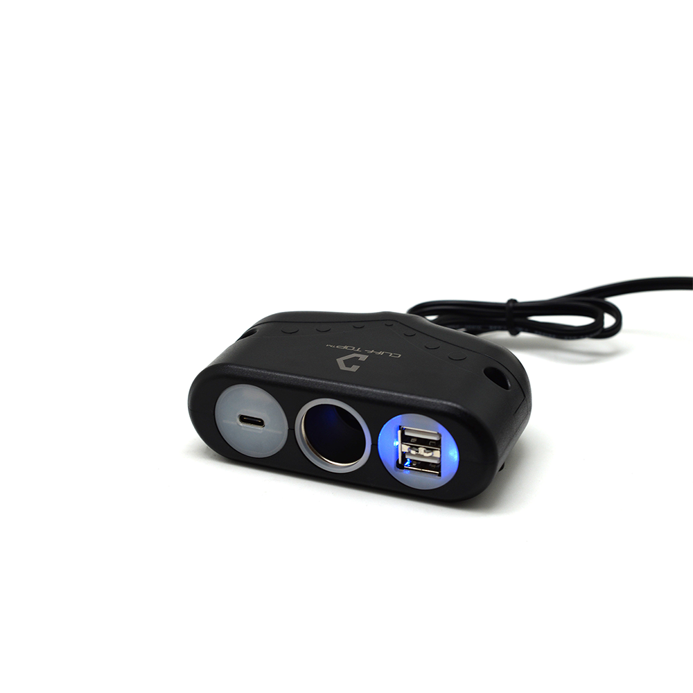 台灣製 Cliff Top USB Type-C + USB A + 點菸器 車用充電器 雙孔輸出 快充充電器 車充-細節圖5