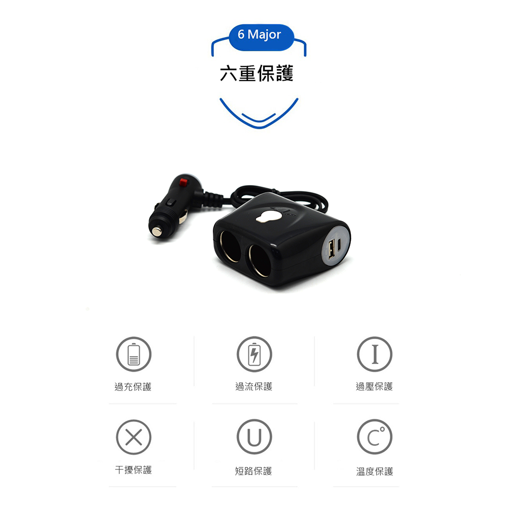 台灣製 Cliff Top 36W PD USB-C + QC 3.0 車用充電器 雙孔輸出 快充充電器 點菸孔 車充-細節圖3