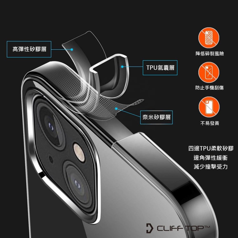 iPhone 14 pro 透明手機殼 蘋果手機殼 i14手機殼 14手機殼 透明全氣墊防摔手機殼 軟/硬空壓殼-細節圖3