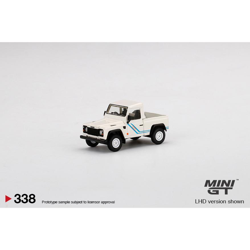 【工匠模型】MINI GT #338 1:64  Land Rover Defender 90 Pick Up 白-細節圖2
