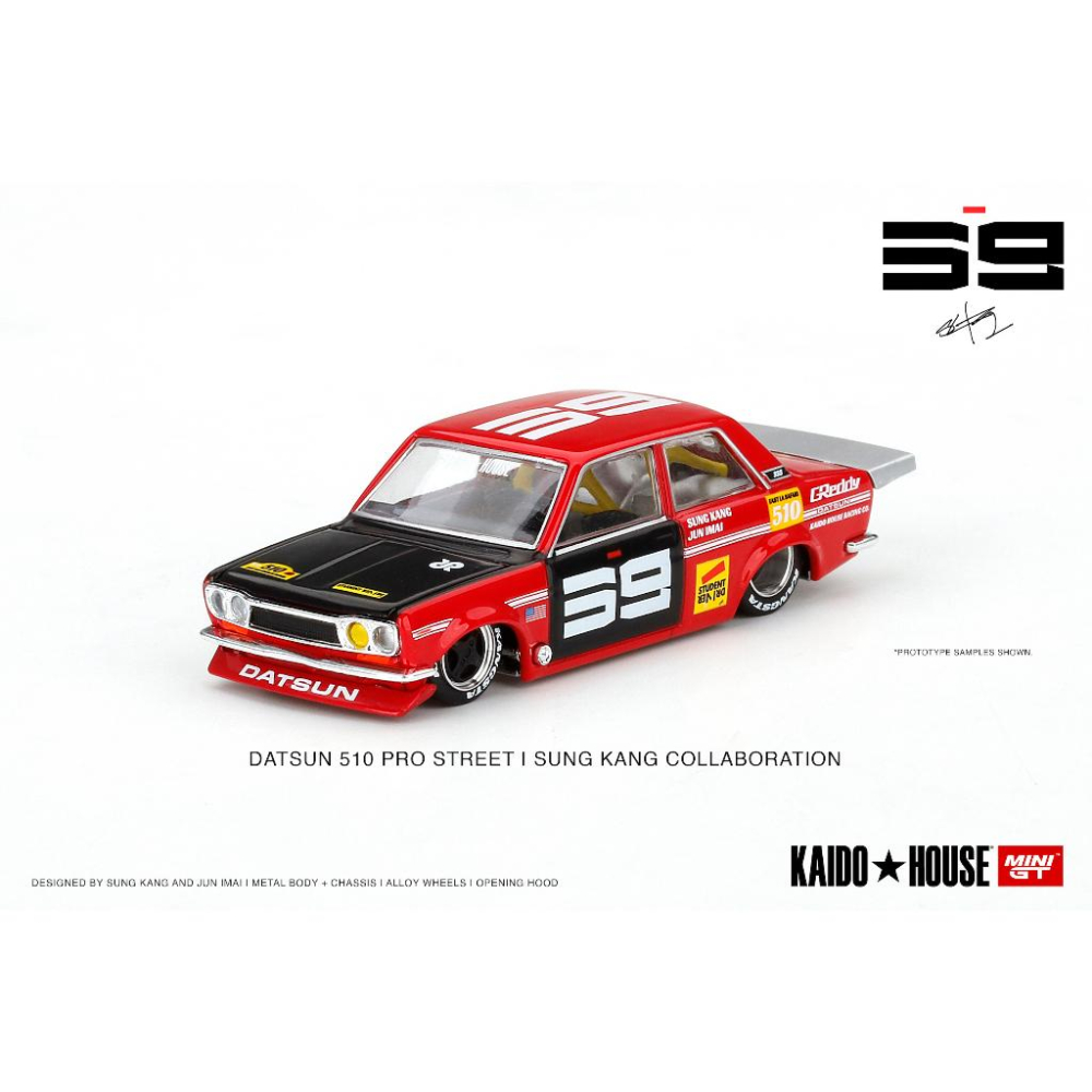 【工匠模型】MINI GT Kaido House Datsun Pro Street SK 510 紅 橘 1:64-細節圖2