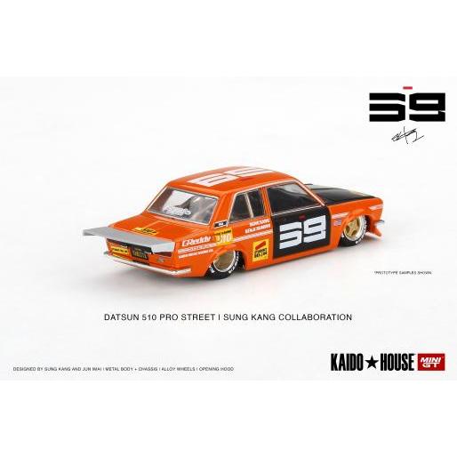 【工匠模型】MINI GT Kaido House Datsun Pro Street SK 510 紅 橘 1:64-細節圖7