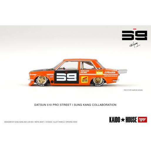 【工匠模型】MINI GT Kaido House Datsun Pro Street SK 510 紅 橘 1:64-細節圖8