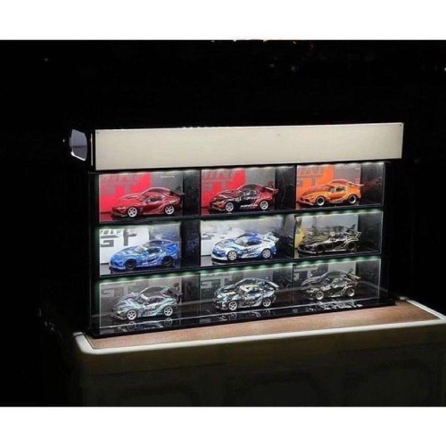 【工匠模型】MINI GT 多美 TLV 小車 1:64 模型車 9格 展示盒 展示櫃 壓克力 展示盒 收納盒 帶燈