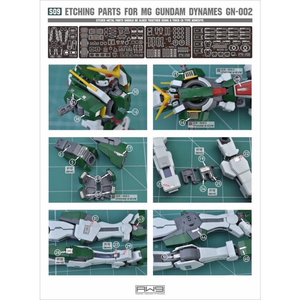 【工匠模型】AW9 S09 MG 1/100 力天使 鋼彈 金屬蝕刻片 改套 MADWORKS 鋼魂-細節圖2