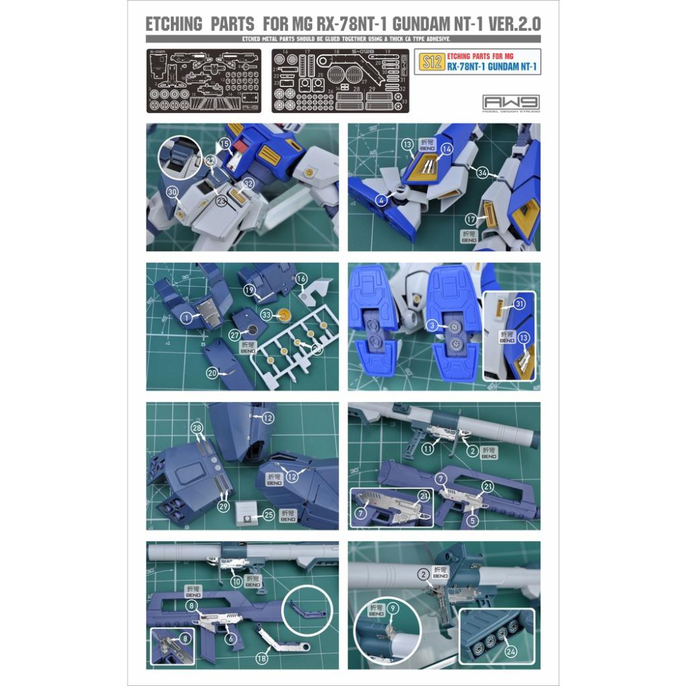 【工匠模型】AW9 S12 MG RX-78 NT-1鋼彈 專用蝕刻片 改套 MadWorks 鋼魂-細節圖4