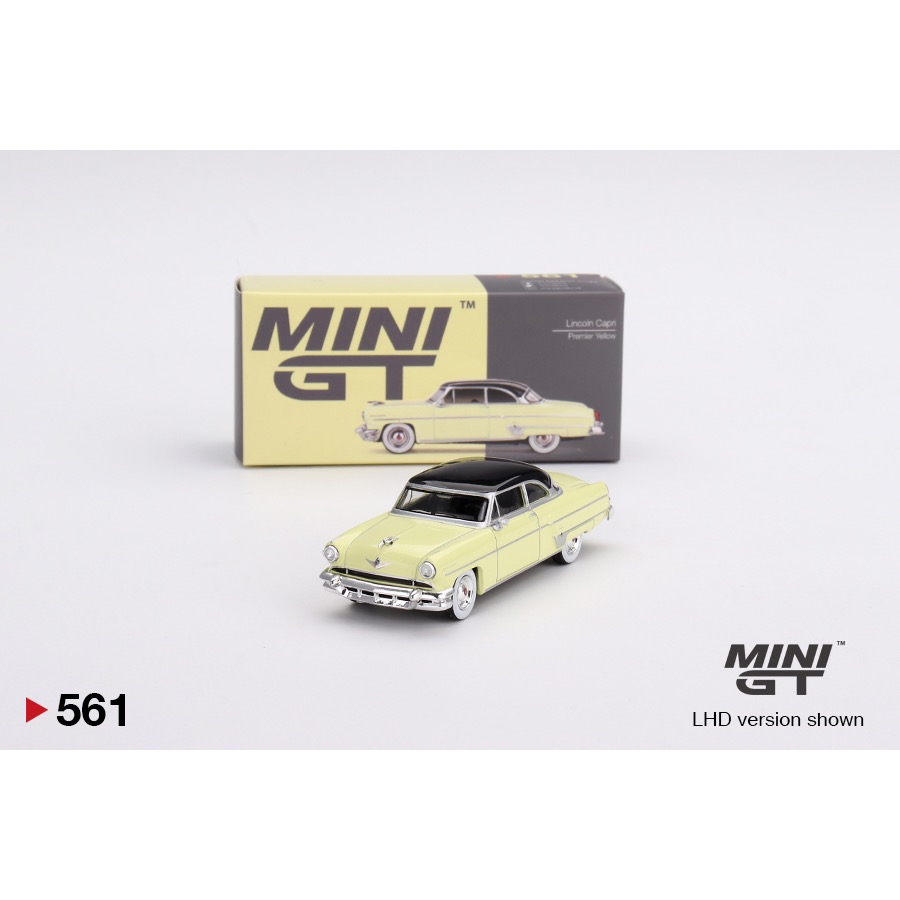 ￼【工匠模型】MINI GT 1/64 #561 林肯 Lincoln Capri 1954 黃色-細節圖4