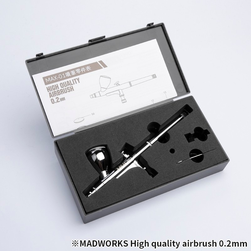 【工匠模型】MADWORKS 雙動式 噴筆 0.2mm 噴筆 MADMAX-01-細節圖2