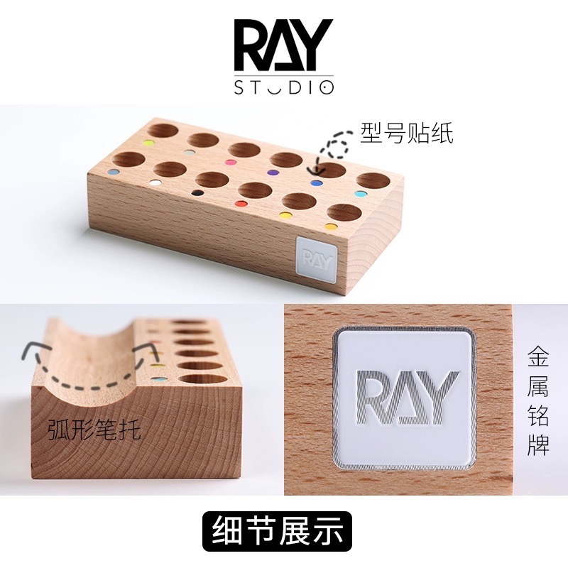 ￼【工匠模型】RAY的模型世界 Beacon推刀 小方收納架 桌面實木筆架-細節圖4