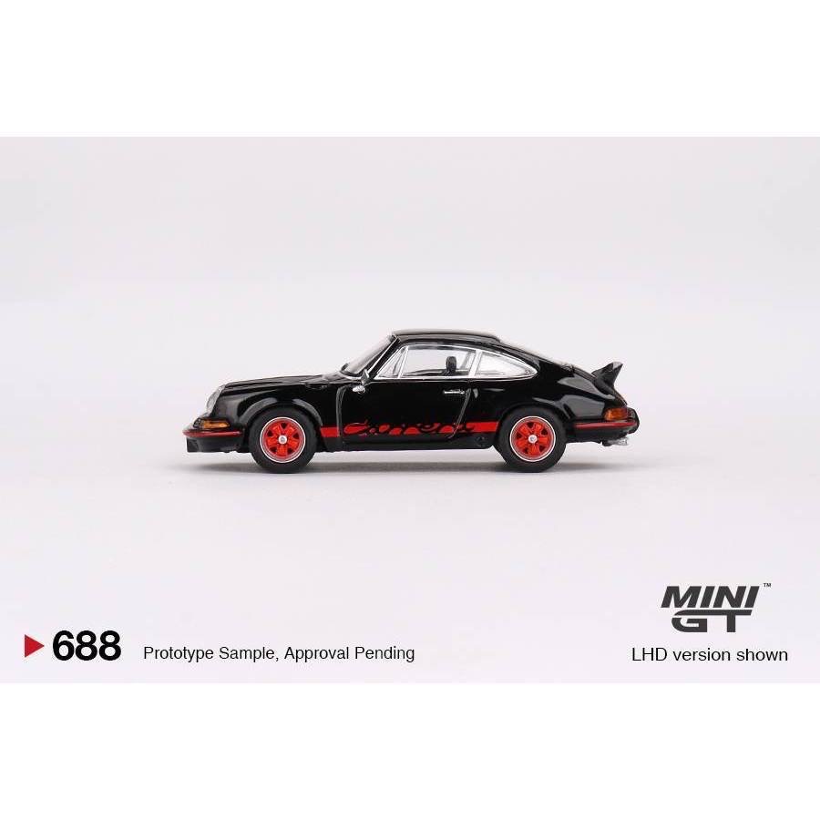 【工匠模型】MINI GT 1/64 #688 Porsche 911 Carrera RS 2.7 黑色配紅色塗裝-細節圖2
