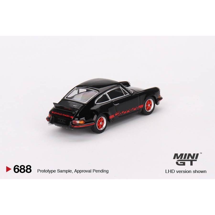 【工匠模型】MINI GT 1/64 #688 Porsche 911 Carrera RS 2.7 黑色配紅色塗裝-細節圖3