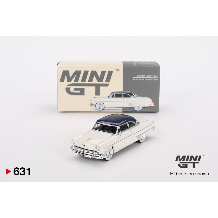 MINI GT #631 Lincoln Capri 1954 Arctic White / Atlantic Blue-細節圖4