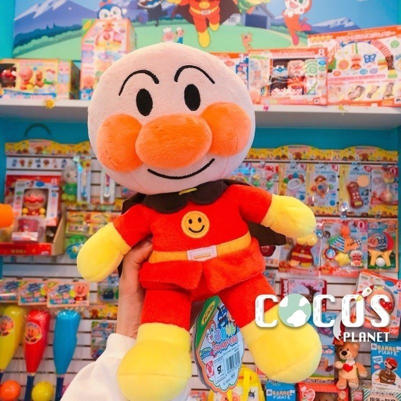正版 ANPANMAN 麵包超人 蓬蓬微笑布偶S-PLUS 麵包超人 細菌人 嬰幼兒玩具 COCOS AN1000-細節圖2