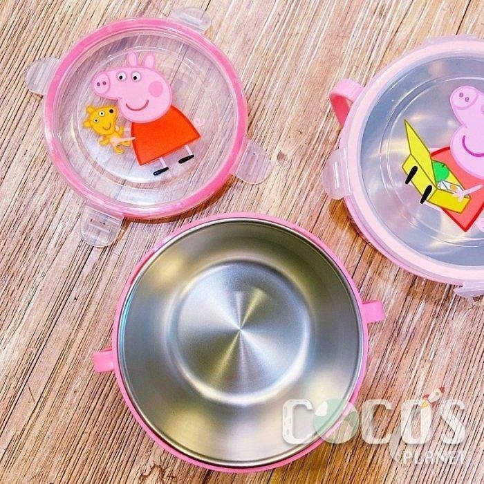 新款 Peppa Pig 粉紅豬小妹 佩佩豬 304不鏽鋼隔熱碗 雙耳隔熱餐碗 環保碗 兒童碗 COCOS SN110-細節圖3